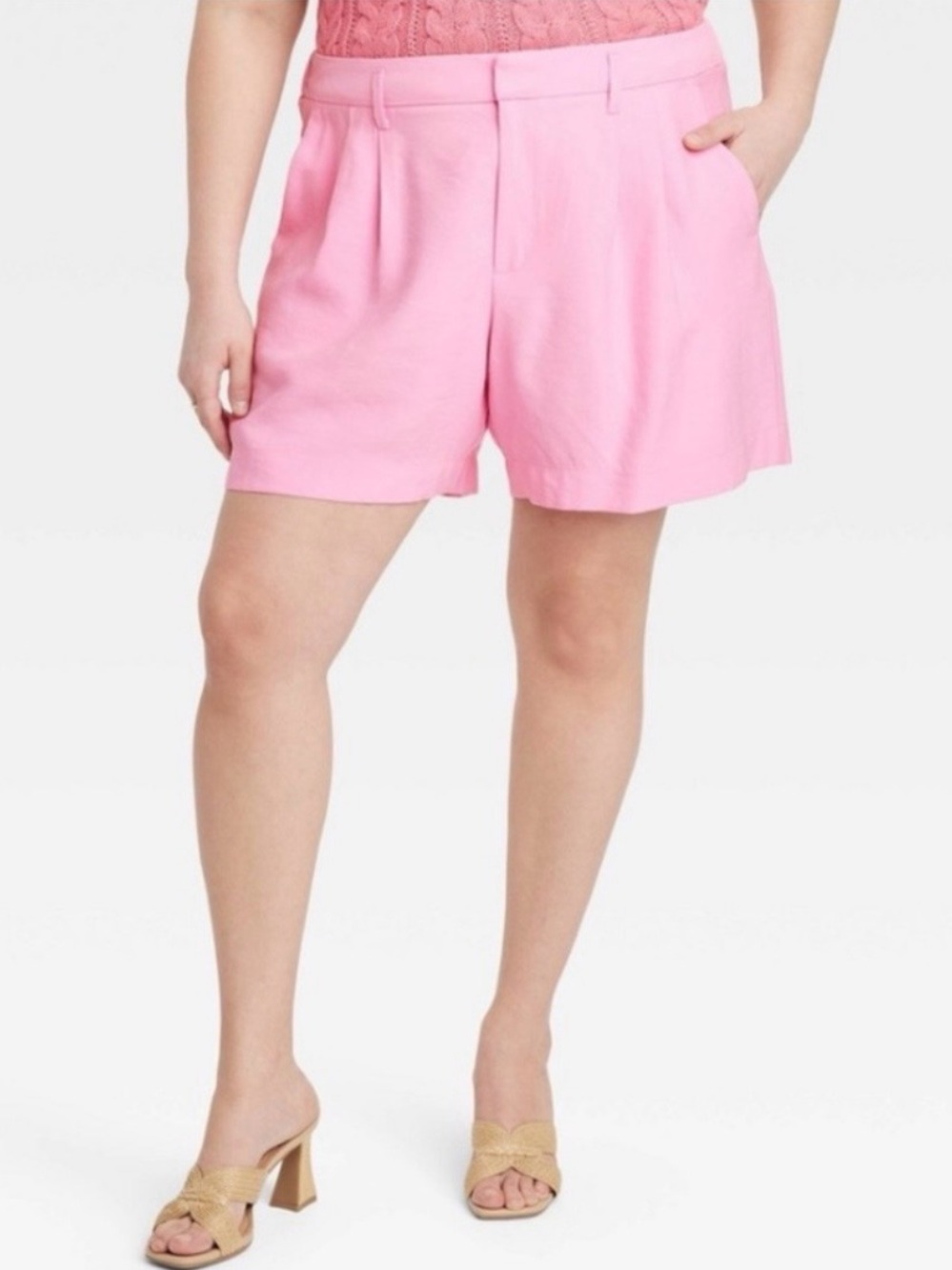 A NEW DAY Pink Pleated Shorts